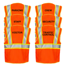 Printed Hi-Vis Two Toned Mesh Safety Vest with 2” Reflective Strips and Pockets - Orange