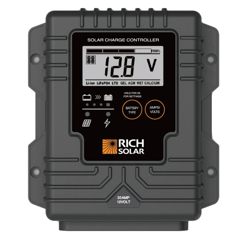 Controlador de carga solar PWM impermeable Rich Solar BRAVO de 30 A | 30 A