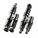 Rich Solar 10 Gauge Solar Panel Extension Cable with Male and Female Solar Connector Ends | 50 Feet Red & Black (Set) + Parallel Connectors