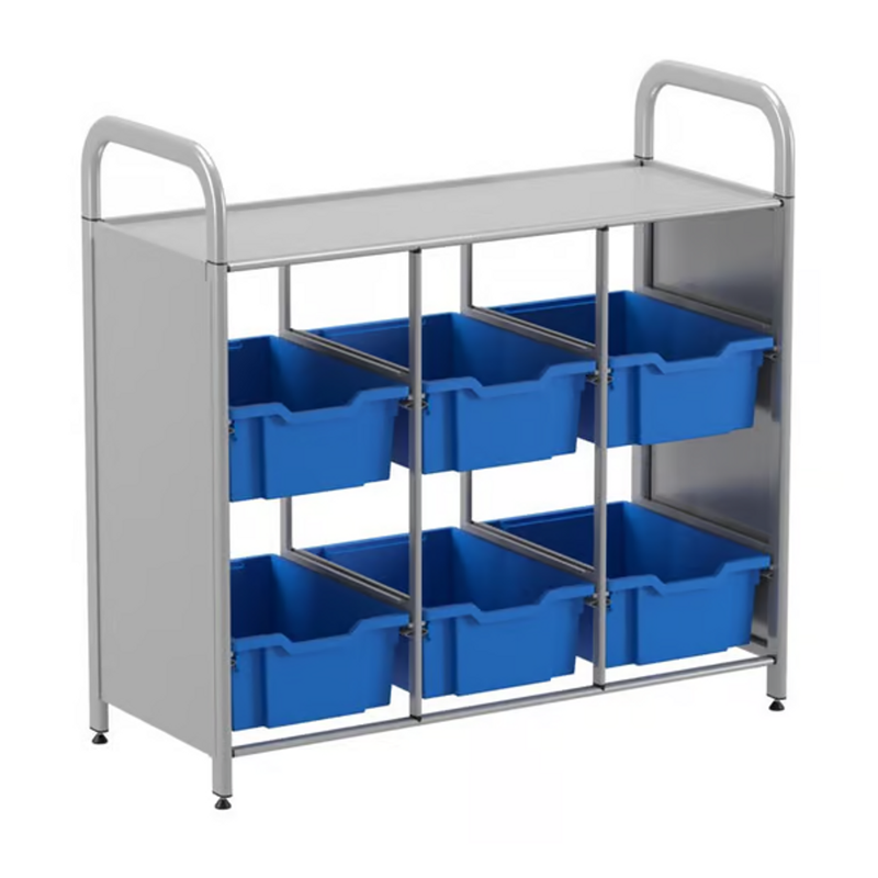 Gratnells Callero Custom Low Level 6 Deep Tray Library Starter Unit  16.9x40.2x38.8in