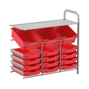 Gratnells Callero Custom Low Level 3 Deep Tilting & 12 Shallow Tray Adder Unit  16.9x39.4x32.5in