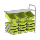Gratnells Callero Custom Low Level 3 Deep Tilting & 12 Shallow Tray Adder Unit  16.9x39.4x32.5in