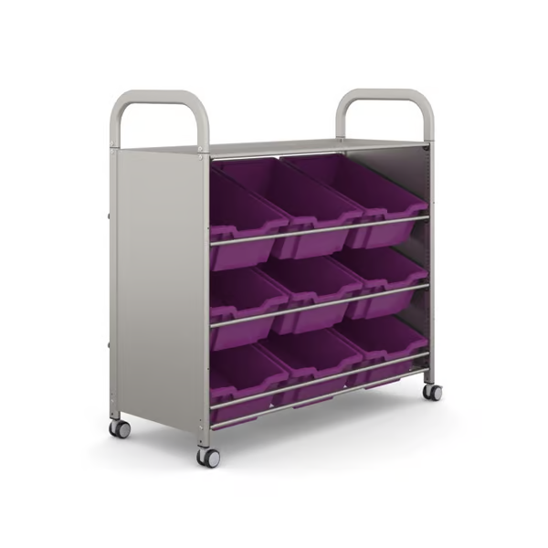 Gratnells Callero Plus Tilted Tray Cart with Deep Trays  40.9x18.5x41.5in