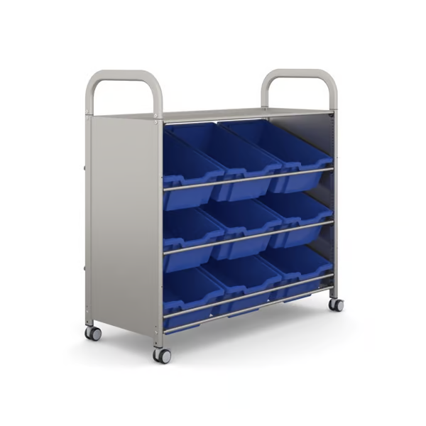Gratnells Callero Plus Tilted Tray Cart with Deep Trays  40.9x18.5x41.5in