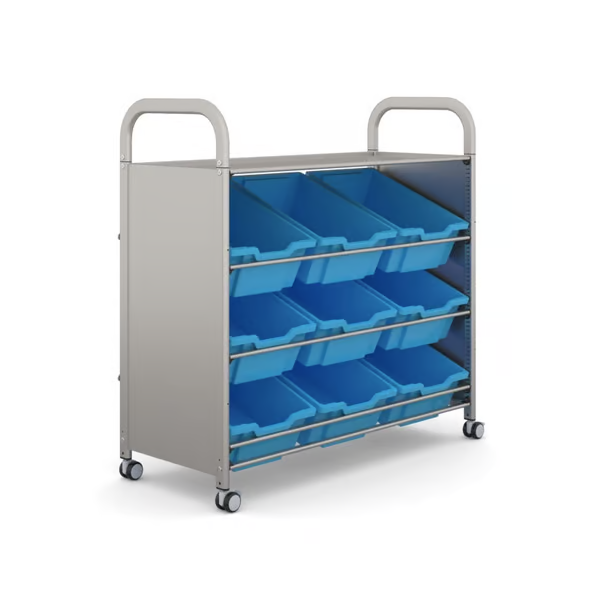 Gratnells Callero Plus Tilted Tray Cart with Deep Trays  40.9x18.5x41.5in