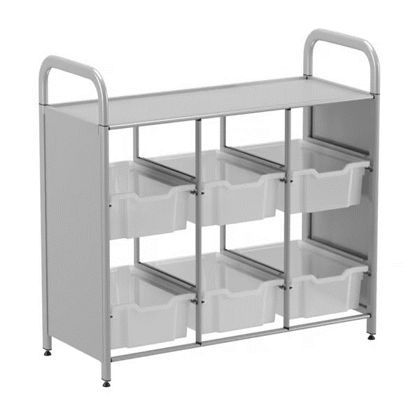 Gratnells Callero Custom Low Level 6 Deep Tray Library Starter Unit  16.9x40.2x38.8in