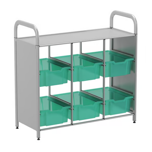 Gratnells Callero Custom Low Level 6 Deep Tray Library Starter Unit  16.9x40.2x38.8in