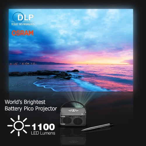AAXA P6 Ultimate DLP Portable Projector, 6 Hour Battery, Wireless Mirr