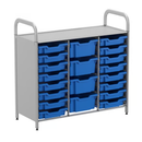 Unidad de inicio de nivel bajo personalizada Gratnells Callero con 16 bandejas poco profundas y 4 bandejas profundas de 16,9 x 40,2 x 38,8 pulgadas