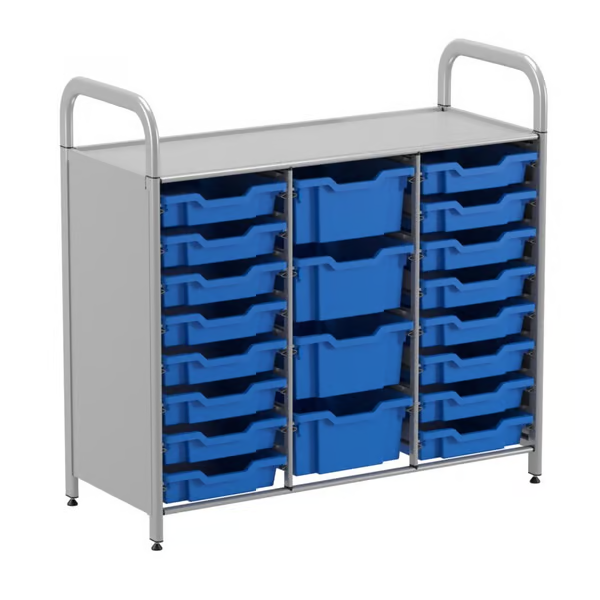Gratnells Callero Custom Low Level 16 Shallow & 4 Deep Tray Starter Unit  16.9x40.2x38.8in