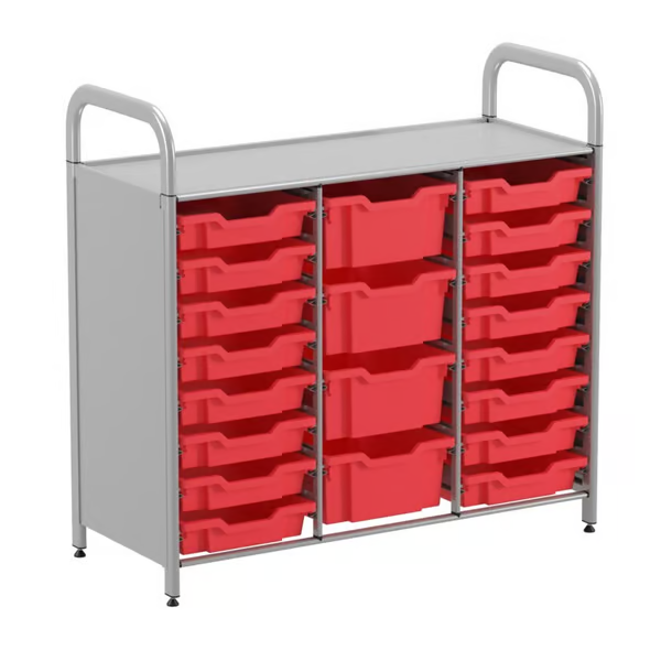 Gratnells Callero Custom Low Level 16 Shallow & 4 Deep Tray Starter Unit  16.9x40.2x38.8in