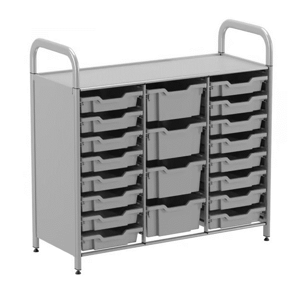 Gratnells Callero Custom Low Level 16 Shallow & 4 Deep Tray Starter Unit  16.9x40.2x38.8in