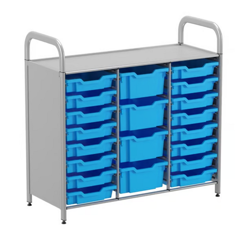 Gratnells Callero Custom Low Level 16 Shallow & 4 Deep Tray Starter Unit  16.9x40.2x38.8in