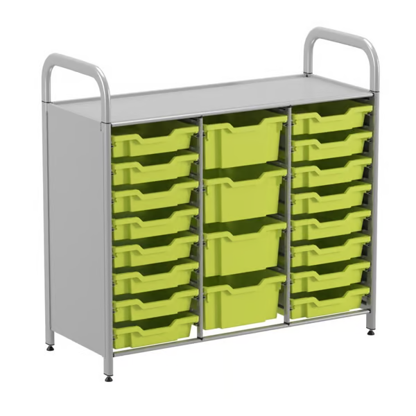 Gratnells Callero Custom Low Level 16 Shallow & 4 Deep Tray Starter Unit  16.9x40.2x38.8in
