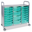 Unidad de inicio de nivel bajo personalizada Gratnells Callero con 16 bandejas poco profundas y 4 bandejas profundas de 16,9 x 40,2 x 38,8 pulgadas