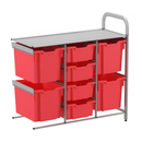 Gratnells Callero Custom Low Level 4 Deep & 4 Jumbo Tray Starter Unit  16.9x40.2x38.8in