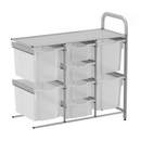 Gratnells Callero Custom Low Level 4 Deep & 4 Jumbo Tray Starter Unit  16.9x40.2x38.8in