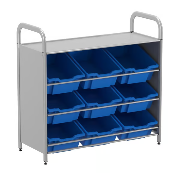 Gratnells Callero Custom Low Level 9 Deep Tilting Tray Starter Unit  16.9x40.2x38.8in