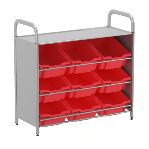 Gratnells Callero Custom Low Level 9 Deep Tilting Tray Starter Unit  16.9x40.2x38.8in