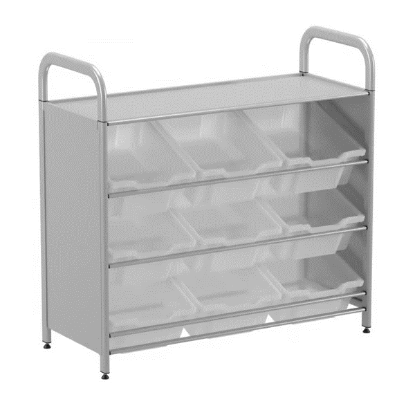 Gratnells Callero Custom Low Level 9 Deep Tilting Tray Starter Unit  16.9x40.2x38.8in