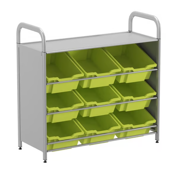Gratnells Callero Custom Low Level 9 Deep Tilting Tray Starter Unit  16.9x40.2x38.8in