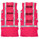 Printed Hi-Vis Mesh Safety Vest with 2” Reflective Strips and Pocket - PinkFit Collection