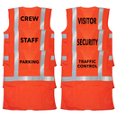 Printed Hi-Vis Mesh Safety Vest with 2” Reflective Strips and Pocket - Orange