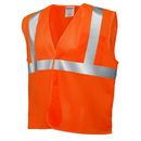 Printed Hi-Vis Mesh Safety Vest with 2” Reflective Strips and Pocket - Orange