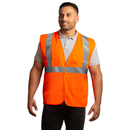 Printed Hi-Vis Mesh Safety Vest with 2” Reflective Strips and Pocket - Orange