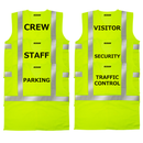 Printed Hi-Vis Mesh Safety Vest with 2” Reflective Strips and Pocket - Lime