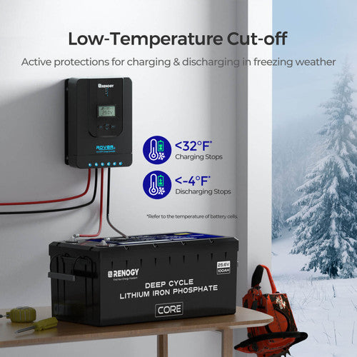 Renogy Deep Cycle 24V 100Ah Core lithium battery  with Self-heating function