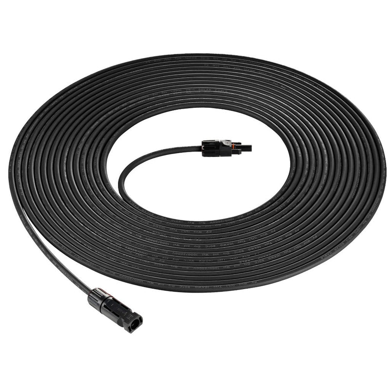 Rich Solar 10 Gauge Solar Panel Extension Cable with Male and Female Solar Connector Ends | 100 Feet Red & Black (Set)