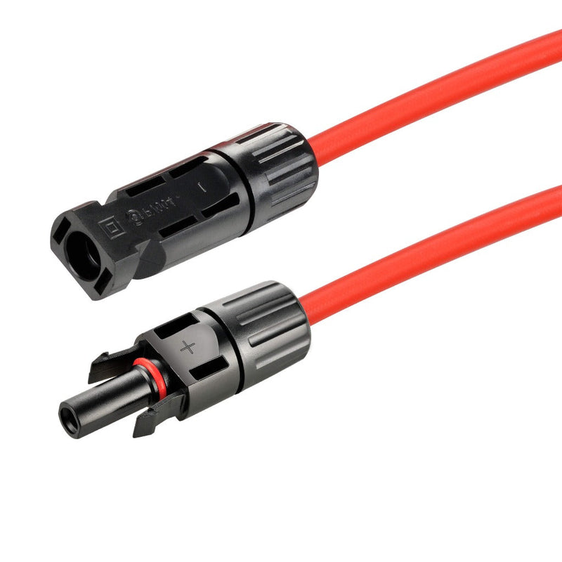 Rich Solar 10 Gauge Solar Panel Extension Cable with Male and Female Solar Connector Ends | 100 Feet Red & Black (Set)