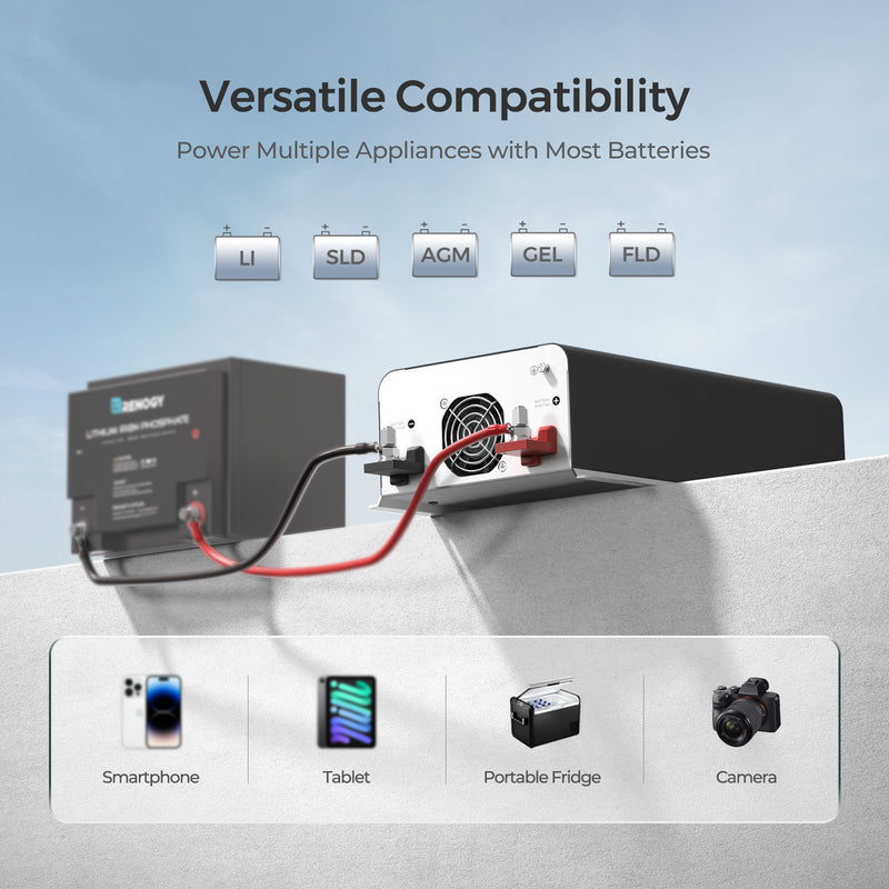 Renogy 12V 1KW 120V Pure Sine Wave Battery Inverter With Transfer Switch