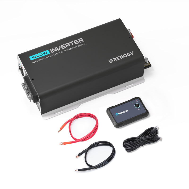 Renogy 12V 1KW 120V Pure Sine Wave Battery Inverter With Transfer Switch