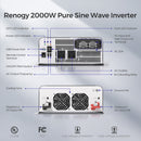 Inversor de batería de onda sinusoidal pura Renogy 12V 2KW 120V con interruptor de transferencia