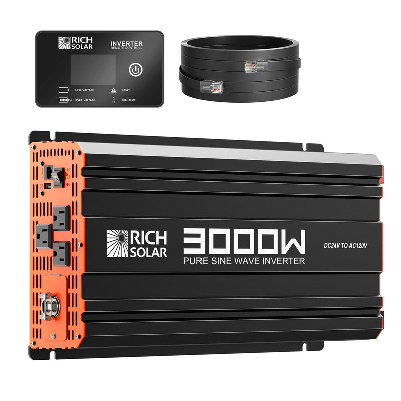 Rich Solar NOVA PURE MAX 3K | 3000 Watt (3kW) 24 Volt Industrial Pure Sine Wave Inverter