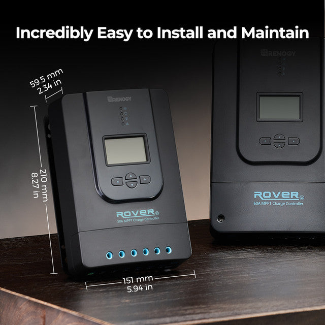 Renogy Rover Li 30 Amp MPPT Solar Charge Controller with Bluetooth Module+Renogy One Core