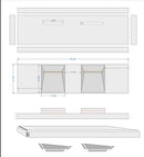 Imperial White Marble Double Sink Above Vanity Wall-mount Bathroom Sink (W)21" (L)80" (H)8"