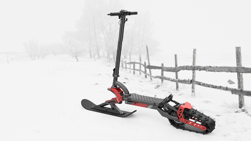 GlareWheel S15 Electric Scooter with Ski Convert Kit - Off Road