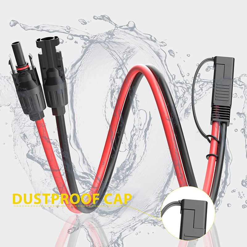 BougeRV 2.3Feet 10AWG Solar to SAE Conversion Cable (with 2 PCS Polarity Reverse Connectors)