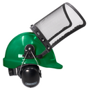 Safety Cap-Style Helmet Kit with Iron Mesh Face Shield and Earmuffs