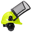 Safety Cap-Style Helmet Kit with Iron Mesh Face Shield and Earmuffs