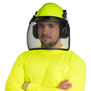 Safety Cap-Style Helmet Kit with Iron Mesh Face Shield and Earmuffs