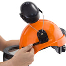 Safety Cap-Style Helmet Kit with Iron Mesh Face Shield and Earmuffs