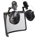 Safety Cap-Style Helmet Kit with Iron Mesh Face Shield and Earmuffs