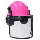 Safety Cap-Style Helmet Kit with Iron Mesh Face Shield and Earmuffs