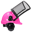 Safety Cap-Style Helmet Kit with Iron Mesh Face Shield and Earmuffs
