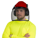Safety Cap-Style Helmet Kit with Iron Mesh Face Shield and Earmuffs