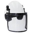 Safety Cap-Style Helmet Kit with Iron Mesh Face Shield and Earmuffs